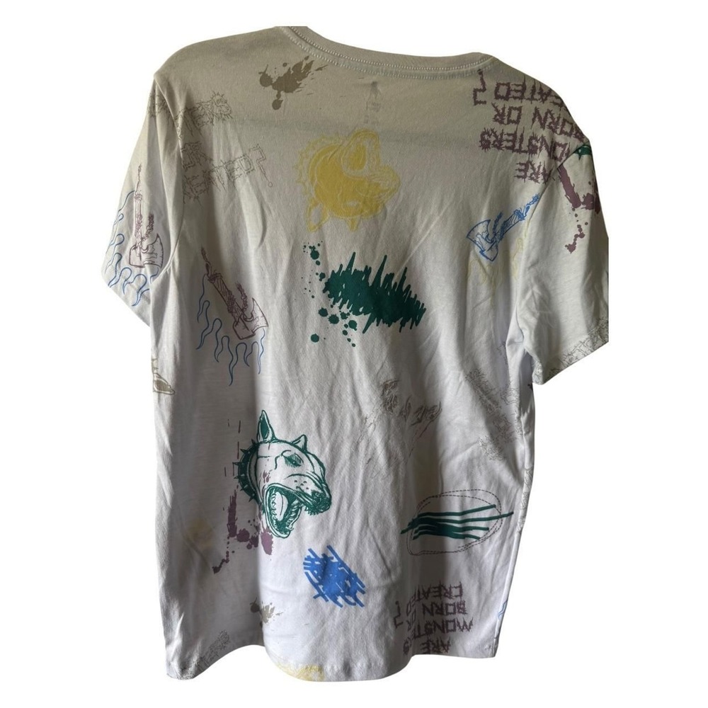 Cuidado Con El Perro White Scribble Graphic Tee Shirt Size XS - Picture 2 of 4